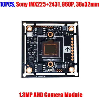 10PCS/Veliko 1280x960 1.3 MP AHD CCTV Kamere Modul IMX225 CMOS-Senzor NVP2431H 960P Analogni HD PCB Board 38x38mm 32x32mm UTC Nadzor