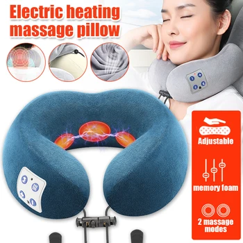 U Oblikovan Vzglavnik Električni Vratu Massager Prenosni Ramenski Materničnega Vratu Massager Lajšanje Bolečin Ir Ogrevanje Avto Sproščujoče Massager