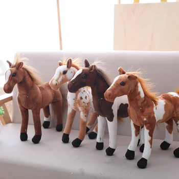 Pliš veren Konj Igrača 4 Stilov, Polnjene Živali Lutka Otroci Darilo za Rojstni dan Horseplay Dekor Visoko Kakovostnih Igrač
