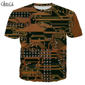 HX Poletje Modni T-Shirt Kratek Rokav 3D Tiskanja Moški Ženske Priljubljena Elektronski Čip T Shirt Priložnostne Ulične Srčkan Puloverju Vrhovi