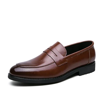 Modni Moški Formalno Čevlji Usnjeni Loafers Ročno Black Brown Priložnostne Poslovno Obleko, Čevlji Za Moške Obutve Dropshipping Rozoball