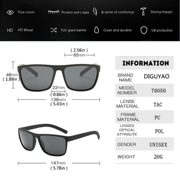 Oblikovalec sončna očala Moških 2020 blagovne Znamke Polarizirana sončna Očala Oculos de sol Moda za Moške Kvadratnih Vožnje očala prvotne blagovne Znamke polje