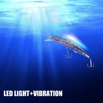 FEWIYONI USB Polnilne Utripajoče LED luči Trzanje Ribolov Vab Vabe Električni Življenje, kot vibriranje ribolov Vab 1PCS