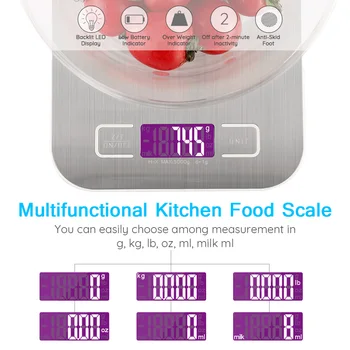 Iz nerjavečega Jekla Digitalni USB Kuhinjske Tehtnice 10 kg/5 kg Natančnost Elektronske poštne Hrana Prehrana obsega za Kuhanje, Peko Merjenje Orodja