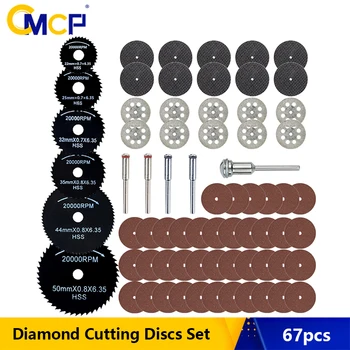 CMCP 67pcs Diamant Rezalna plošča Krožne Žage Smolo, Rezanje, plošča za Dremel Dodatkov Kovinskih Rezanje Rotacijski Orodje, Žage