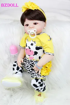 BZDOLL 55 cm za Celotno Telo, Silikonski Prerojeni Baby Doll Igrača Veren 22-palčni Novorojenčka Princesa Malčka Dekle Darilo za Rojstni dan Kopajo Igrača