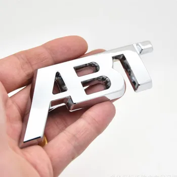 Krom Srebrna Sijajna Črna ABT 3D Lepilom na hrbtni Strani Telesa Avto Značko Emblem Nalepke Logotip za Audi, VW