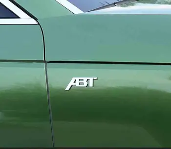 Krom Srebrna Sijajna Črna ABT 3D Lepilom na hrbtni Strani Telesa Avto Značko Emblem Nalepke Logotip za Audi, VW