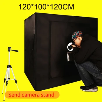120*100*120CM Zatemniti Led Lučka Photo Softbox Foto Studio Svetlobe Soba Soft Box Komplet za Fotografiranje Za Oblačila Z Brezplačno Darilo