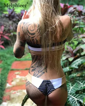Gospa je Seksi brez naramnic Backless Print Bikini Komplet Kopalke Bandeau Ženske Kopalke Ženske Plaža Obrabe, Brazilski Bikini kopalke