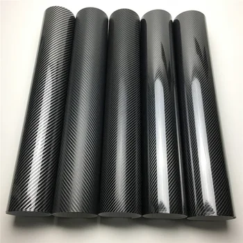 črna 2D 3D 4D 5D Ogljikovih Vlaken Vinil Car Wrap Stanja Roll Filma Avto nalepke nalepke in Nepremočljiva Motoristična Nalepke Styling