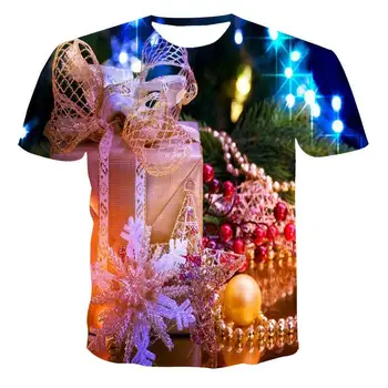 Novi T-shirt za moške, visoke kakovosti za moške in ženske T-shirt Božič kratek rokav 3D tiskanje Božič, moška T-shirt majica
