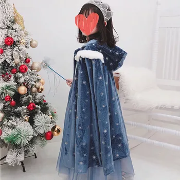 Zamrznjeno 2 Elsa Dekleta Disney Princesa Obleko Božič Cosplay Kostum Otrok Dolgo Sleeved Pozimi Čipke Mrežasto Obleko Novo Leto Darilo