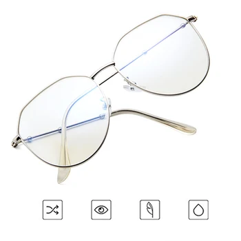 Yoovos Krog Žensk Očala Modre Svetlobe Očala Letnik Prevelik Očala Clear Leče Očala Luksuzni Optični Spektakel Okulary
