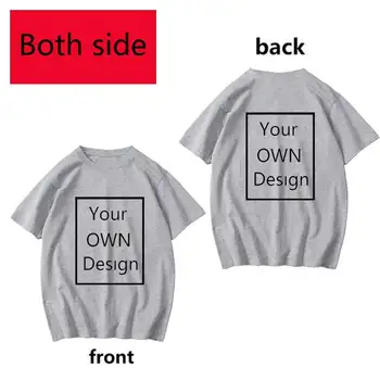 Svoje Zasnove za dve strani Logotip/Sliko po Meri Tshirt Moški in ženske DIY Bombaž majica Kratek rokav Priložnostne T-shirt 36 barv