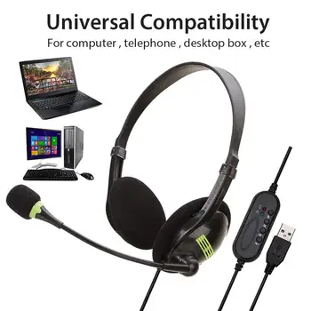 USB Slušalke Lahke, Udobne Slušalke S prilagodljivim Mikrofonom Univerzalno Natančen model, ki je Primerna Za Računalnike, Prenosnike