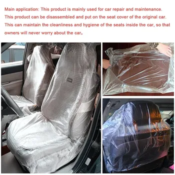 100 kozarcev univerzalni avto razpoložljivi PE plastika mehka sedeža kritje nepremočljiva popravilo avtomobila zaščitni pokrov