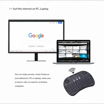 I8 Ameriška angleščina 7 Barvno Osvetljen Bela Črna 2,4 GHz Zraka Brezžično Tipkovnico, Miško Z Sledilno ploščico za Android TV BOX PC