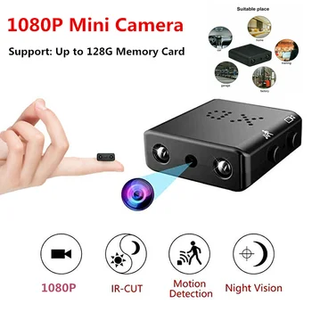 Mini Fotoaparat, Full HD 1080P Mini Kamere Ir Noč Mikro Kamere, Zaznavanje Gibanja, Video Snemalnik IP Kamere