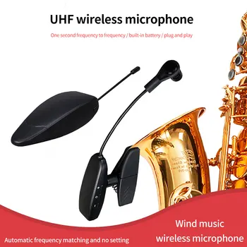 Občutljive Strokovno Zmanjšanje Hrupa, Saksofon, Polnilne, Medenina Instrument Glasbeni Brezžični Mikrofon UHF Prenos