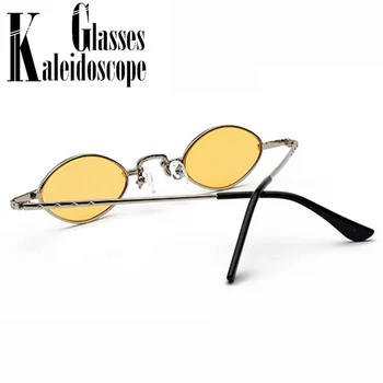 Vintage Gothic Steampunk sončna Očala Ženske blagovne Znamke Oblikovalec Retro Kovinski Mala sončna Očala Moških Ovalne Punk Ogledalo Sunglass UV400