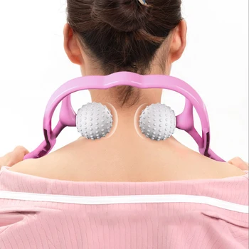 Vratu Massager Terapija Vratu in Ramen Dvojno Trigger Točke Roller Self-Masaža Orodje za Lajšanje Strani Tlak Globoko Masažo