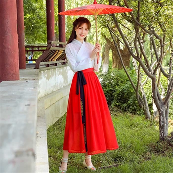 2020 Novice Hanfu Obleko Dekle Kitajski Slog Vezenje Dnevno Ženske Tradicionalni Noši Folk Dance Obleko Letnik Stranka Yangko Tang