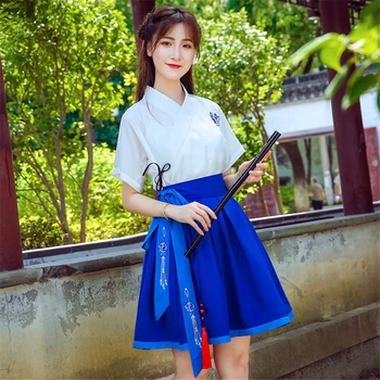 2020 Novice Hanfu Obleko Dekle Kitajski Slog Vezenje Dnevno Ženske Tradicionalni Noši Folk Dance Obleko Letnik Stranka Yangko Tang