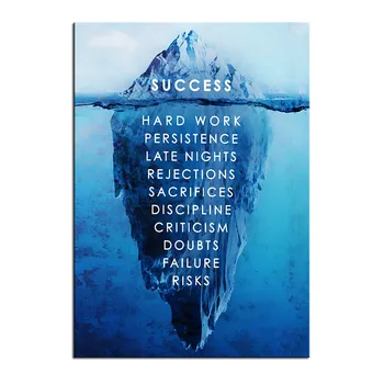 Citiram Plakat Miselnost Uspeh ledene gore Motivacijske Živali Platno Umetnosti Oljna slika, Slika, Dnevna Soba, Pisarna Dom Dekor