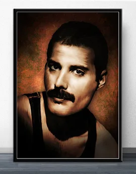 Vroče Freddie Mercury Rock Glasbenik Stripi Plakatov in Fotografij Bohemian Rhapsody Wall Art Platno Slikarstvo Za Dnevni Sobi Doma Dekor