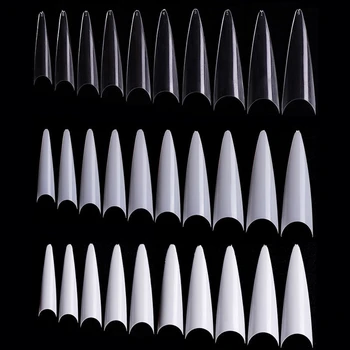 600 Kos Nohti Pol francoski False Nail Art Nasveti Akril UV Gel za Manikiranje Nasvet Nohtov francosko nohtov kos končni izdelek
