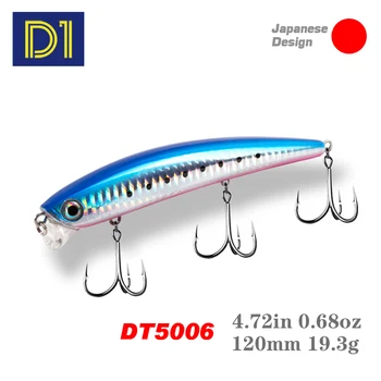 D1ratlin za ribolov plava wobbler120mm/ali 19,3 g Japonska trdi vabe kakovosti jerkbait laser panulo ščuka ribolov reševanje za ribolov