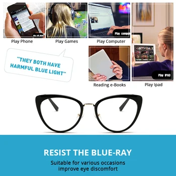 COAION Retro Cat Eye Modra Svetloba Blokiranje Očala za Ženske Anti Oči Seva Igranje Računalniških Očal Optičnih Slik CA1703