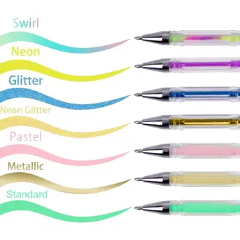 100 Barve Pero Gel Pero Nazaj v Šolo 0,5 mm Bleščice Pero za Pisanje Označevalniki Kawaii Šolske Potrebščine Set