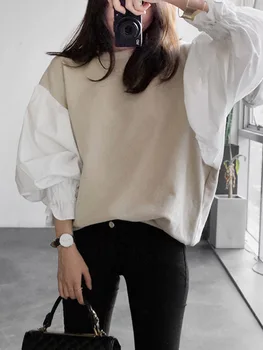 Korejski 2020 Pomlad Nove Ženske Majica Formalnih Obleke, Elegantne Bombaž Urad Dama Polno Puloverji