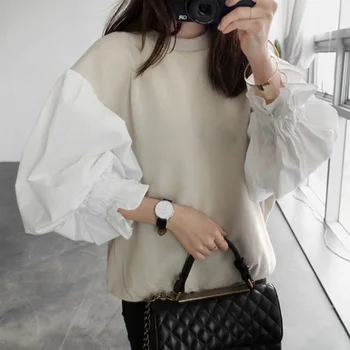 Korejski 2020 Pomlad Nove Ženske Majica Formalnih Obleke, Elegantne Bombaž Urad Dama Polno Puloverji