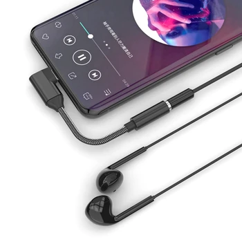 USB C do 3,5 mm izhod za Slušalke Adapter, 90-Stopinjski Tip C Prenosne Slušalke Ojačevalnik DAC za iPad Pro Huawei Samsung Galaxy