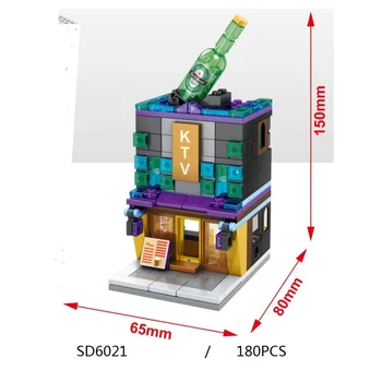 SEMBO Bloki je Majhna Trgovina Pissa Model Plastike Stavbe Igrača Mini Street Trgovini Super Trgu Pijač Trgovina Otroci igrače za Otroke, Darila