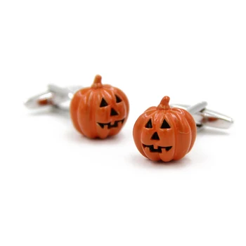 Zabavno je Halloween pumpkin obliki zapestne gumbe, lak za rokav moške zapestne gumbe, francoski rokavi manšete nohtov namenske moških
