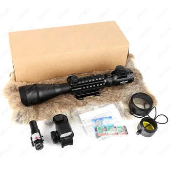 Ohhunt 4-12X50 Lov Combo Riflescope Optika Znamenitosti Rdeče Zeleni Laser in Red Dot Sight z Picatinny Železniškega Gori Puška Področje uporabe