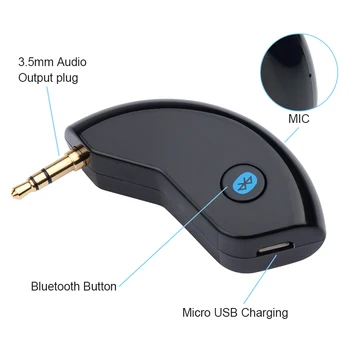 VAORLO Bluetooth Audio Sprejemnik AUX VRATA Komplet Brezžični Adapter 3,5 mm Stereo Glasbe Bluetooth Sprejemniki Za Zvočnik Prostoročno