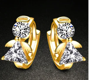 Angel Stud Uhan Earings Moda 925 Sterling Srebrni Kristali, Uhani za Ženske brez Niklja na Debelo Nakit