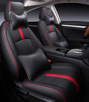 Po meri avtomobilskih Sedežnih prevlek usnje le dve prednji sedež za avto Honda Civic Avtomobilskih Sedežnih prevlek za Avtomobile Oprema auto kritje styling