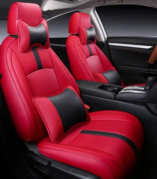 Po meri avtomobilskih Sedežnih prevlek usnje le dve prednji sedež za avto Honda Civic Avtomobilskih Sedežnih prevlek za Avtomobile Oprema auto kritje styling