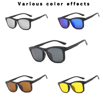 Kvadratni Retro Posnetek Na sončna Očala Moških Polarizirana Ženske Night Vision Optični Posnetka Set 5+1 sončna Očala 2019 Lunettes Oculos UV400