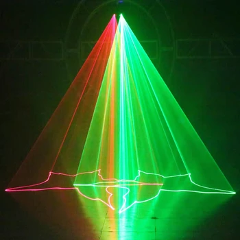 Vroče prodaje 2 Objektiv Rdeča Zelena Modra RGB Žarek Laser Luči DMX 512 Profesionalni DJ Party Kažejo Klub Počitniških Domov Bar Razsvetljavo