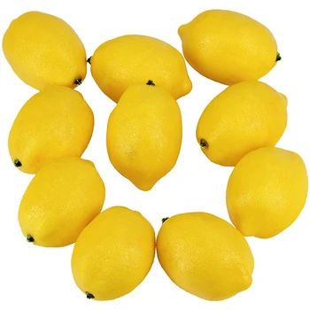 20 Kos Umetne Limone Ponaredek Limone Umetno Limone Sadje v Rumeno 3 cm Dolg X 2 cm velik Wide-ABUX