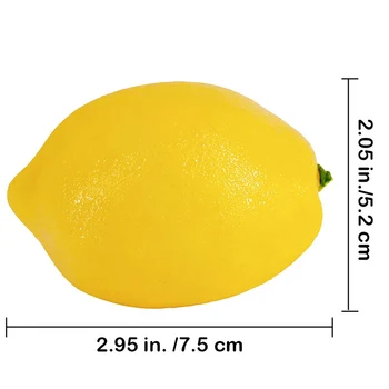 20 Kos Umetne Limone Ponaredek Limone Umetno Limone Sadje v Rumeno 3 cm Dolg X 2 cm velik Wide-ABUX