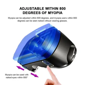 3D VR Slušalke Smart Virtualne Realnosti Očala 7 Palcev Čelada za Pametne telefone Telefon Android, iPhone Objektiv s Krmilnik Daljnogled