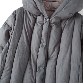 Ženske Hooded Navzdol Coats Trdno Postavljena Dolgo Toplo Parkas 2019 Zimo Dolgo Outwear S-3XL